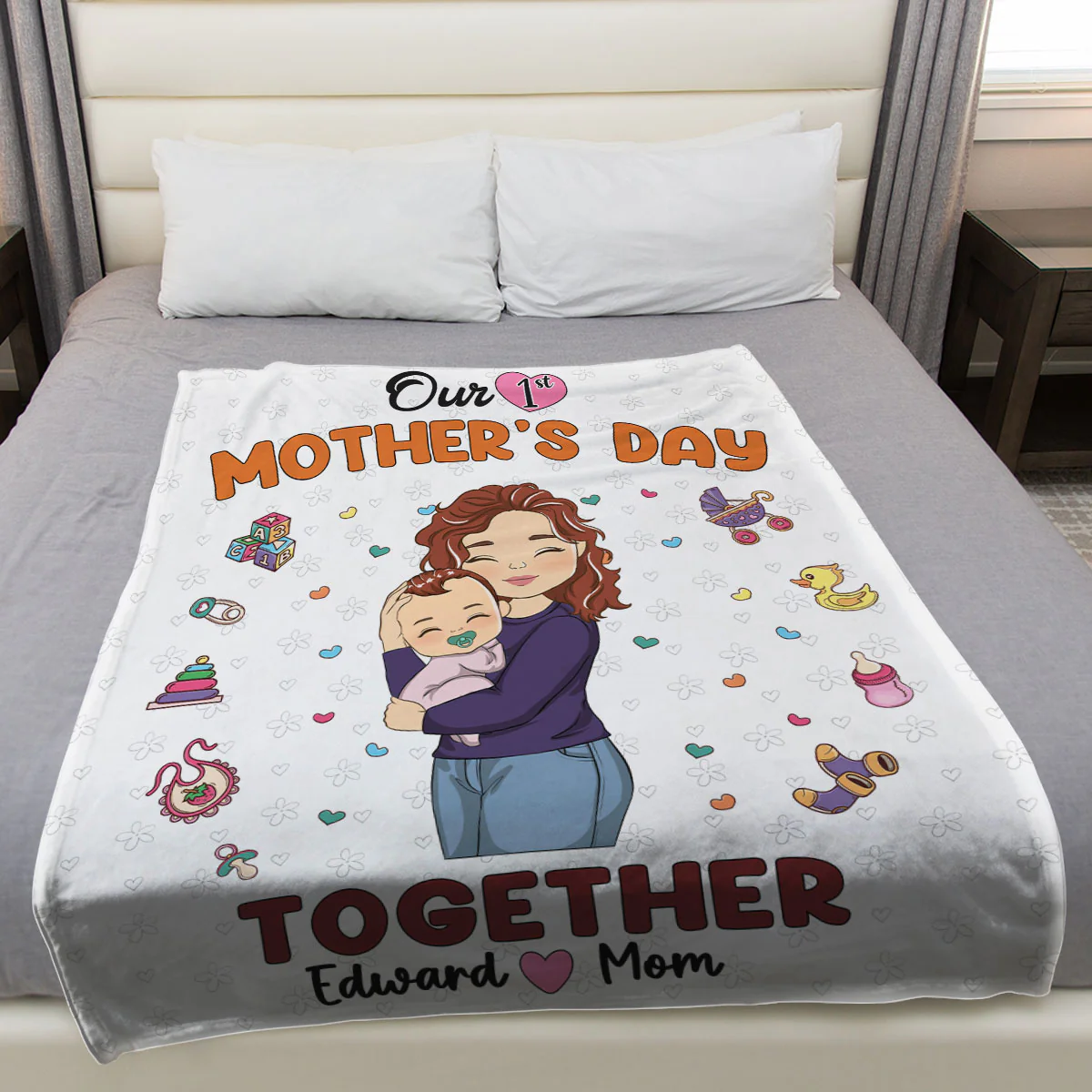First Mother Day - Personalized Custom Fleece Blanket - Image 3
