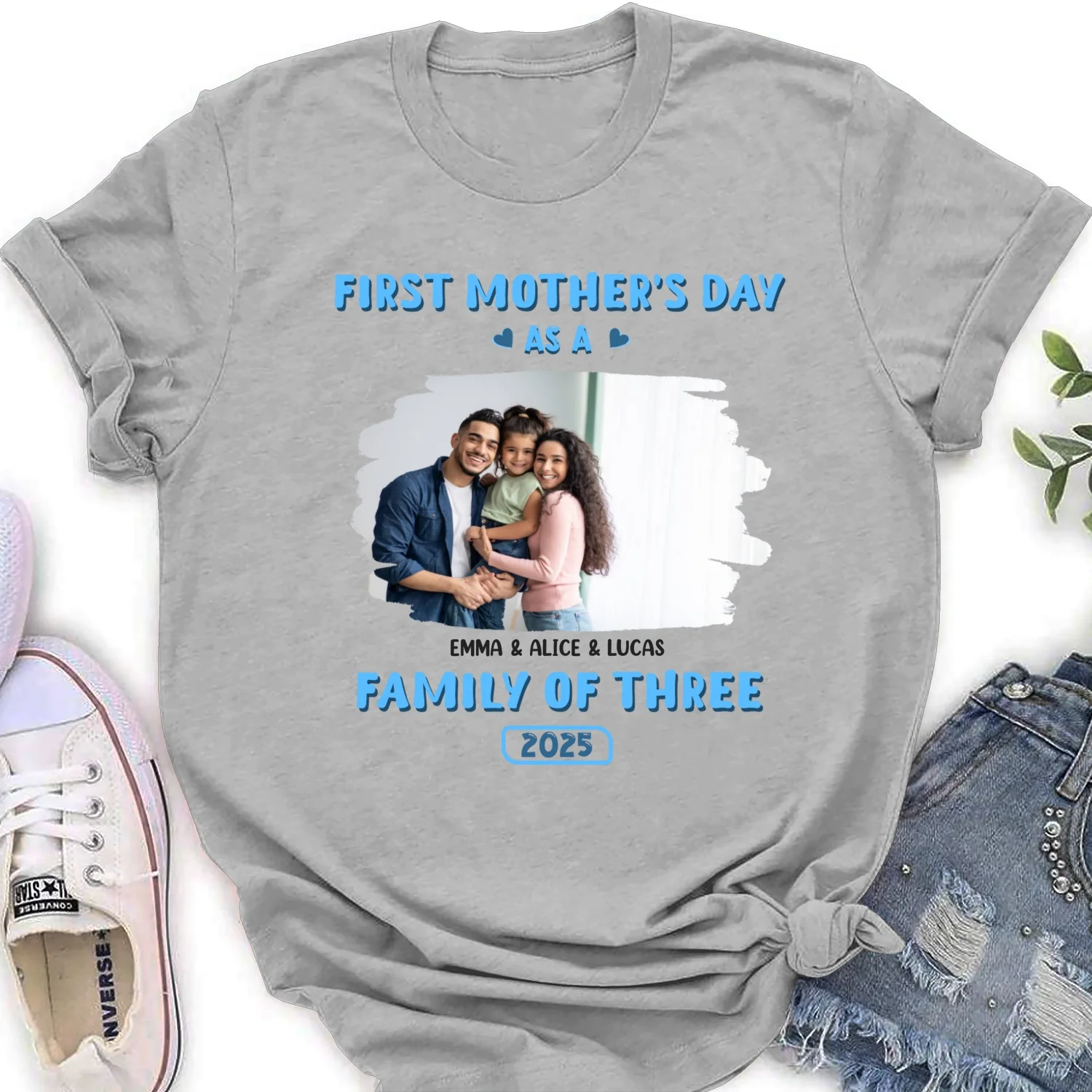 First Mother Day Photo - Personalized Custom Shirt - Image 18