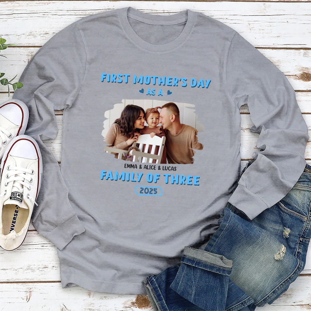 First Mother Day Photo - Personalized Custom Shirt - Image 5