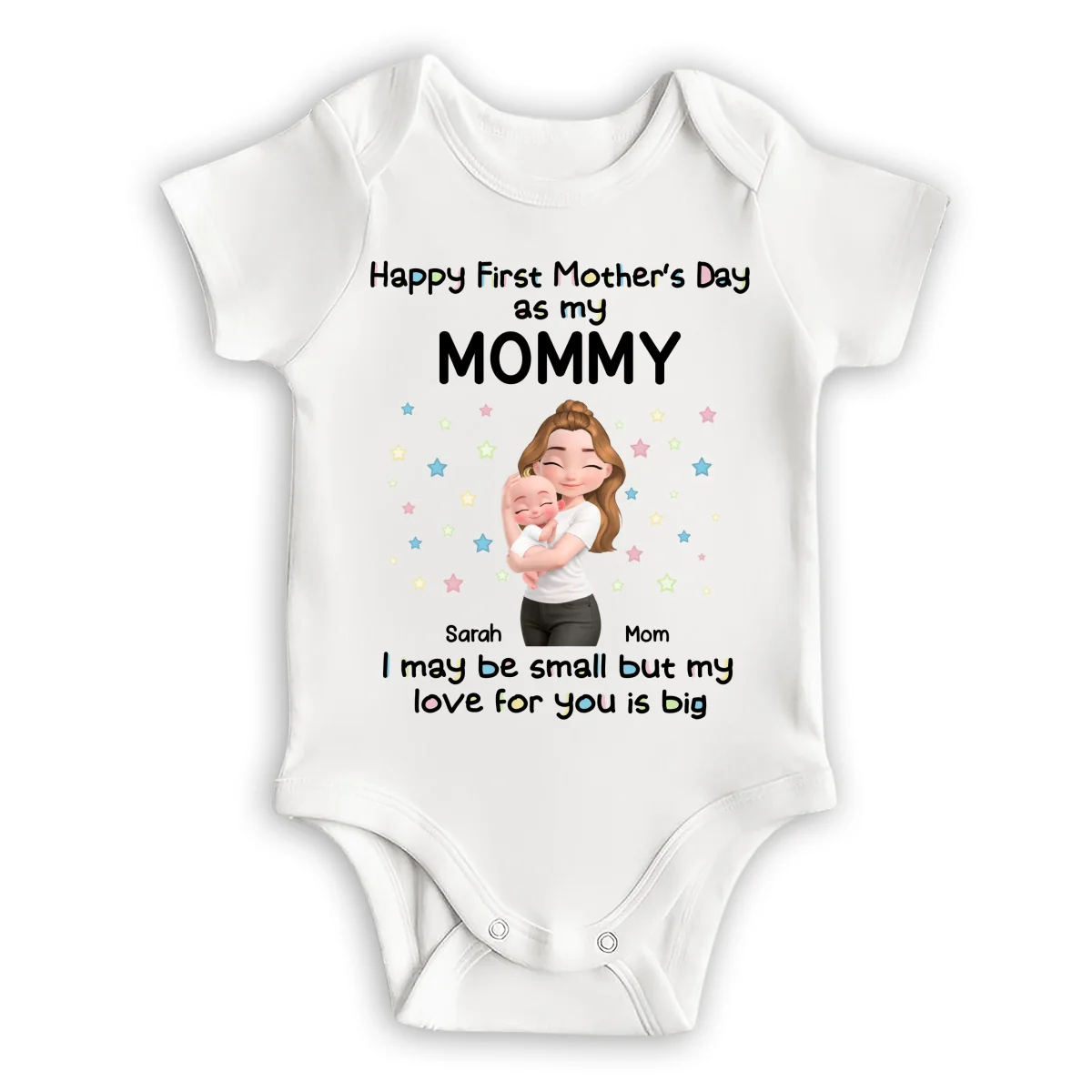First Mother Day With Baby - Personalized Custom Baby Onesie - Image 6