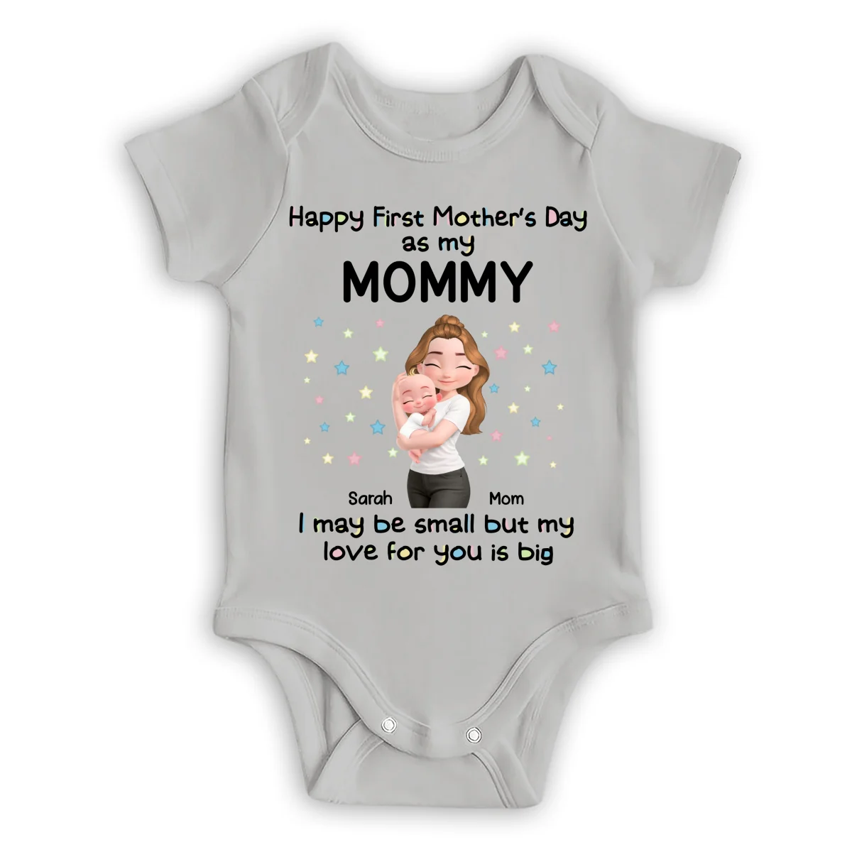 First Mother Day With Baby - Personalized Custom Baby Onesie - Image 7