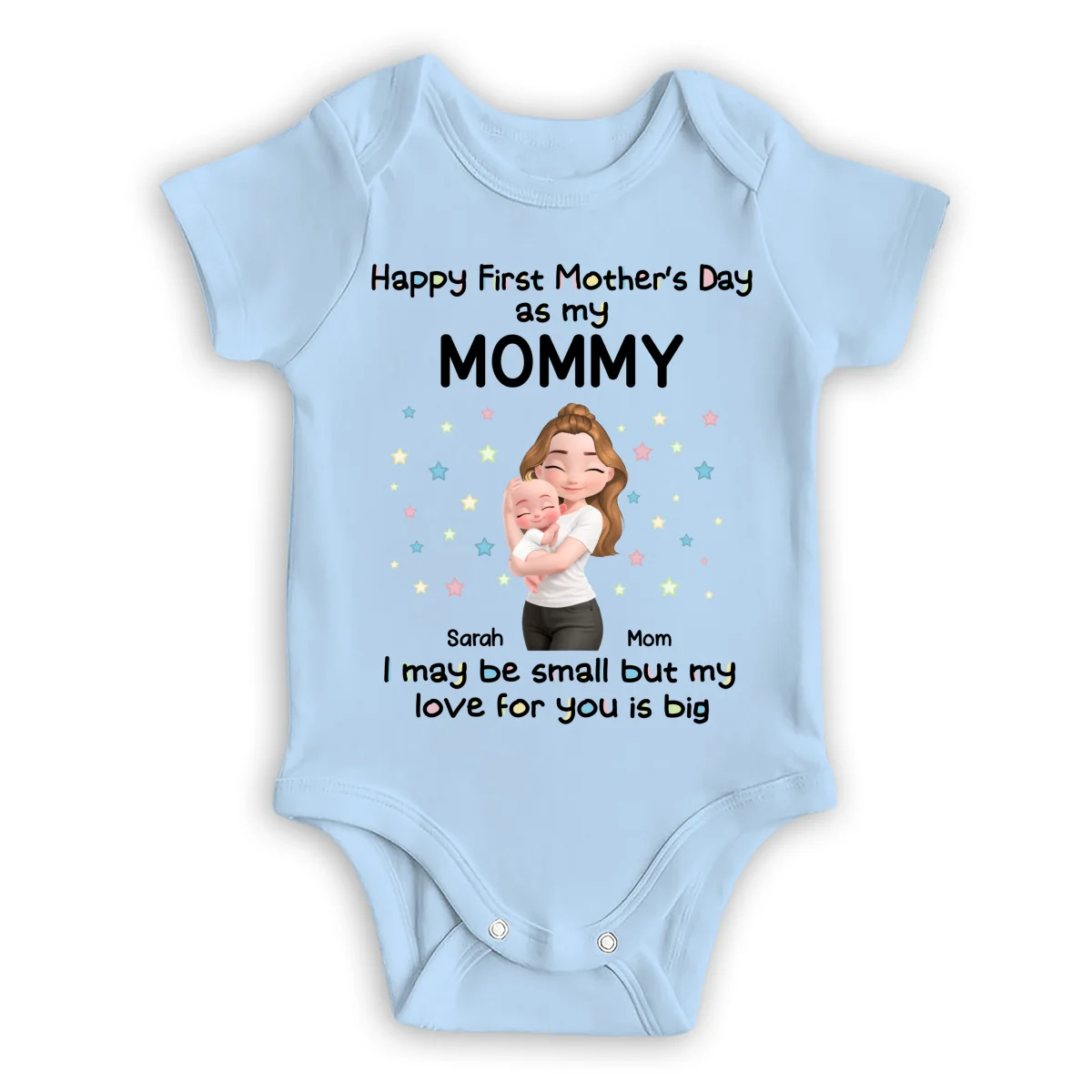 First Mother Day With Baby - Personalized Custom Baby Onesie - Image 8