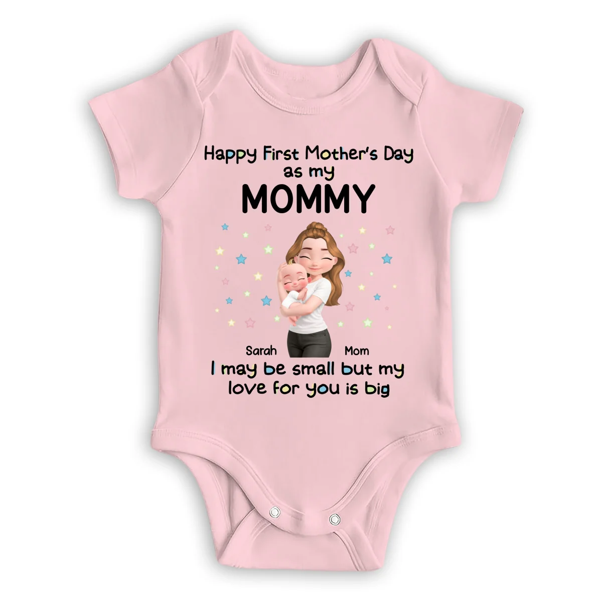 First Mother Day With Baby - Personalized Custom Baby Onesie - Image 9