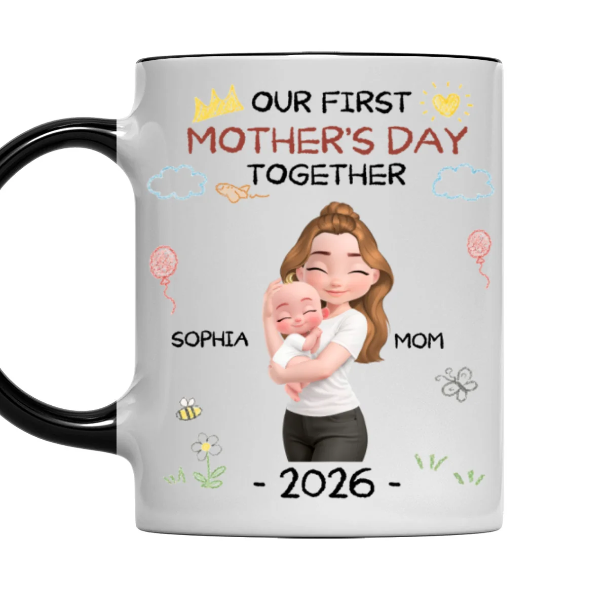 First Mother Day With Love - Personalized Custom Accent Mug - Image 7