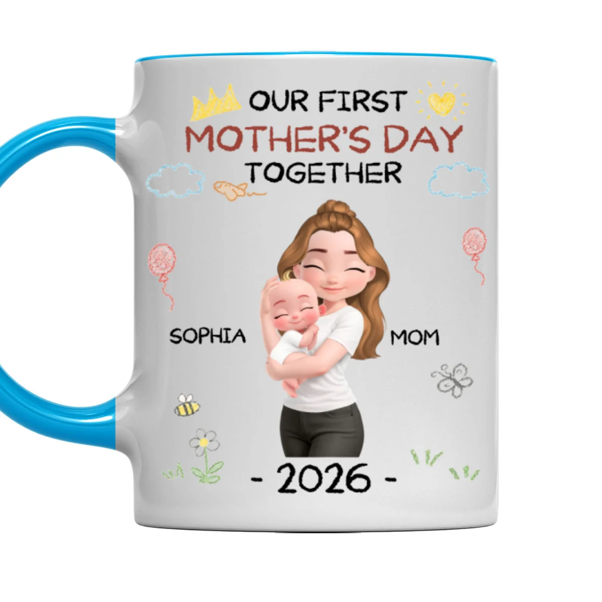 First Mother Day With Love - Personalized Custom Accent Mug - Image 8