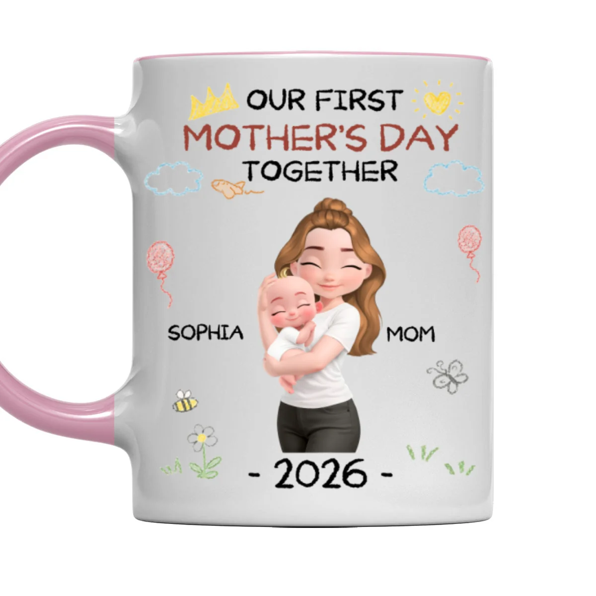 First Mother Day With Love - Personalized Custom Accent Mug - Image 9
