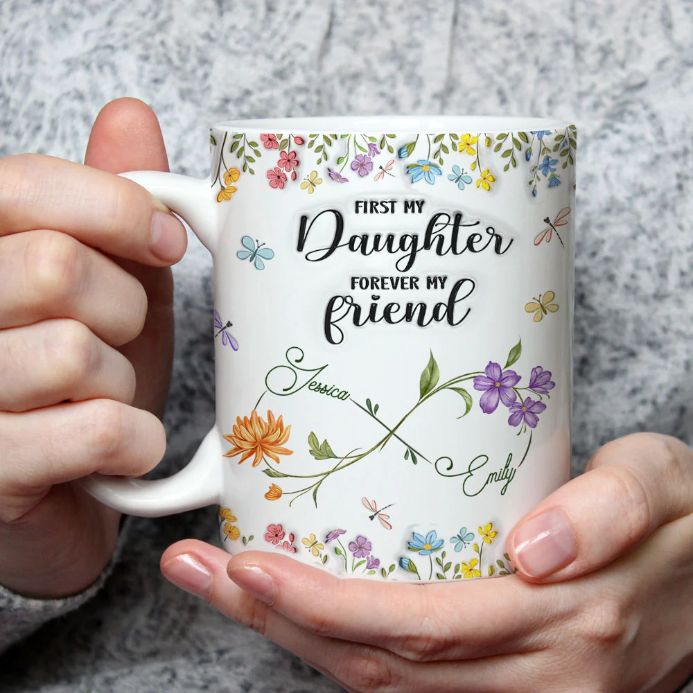 First My Daughter - Personalized Custom 3D Inflated Effect Mug - Image 2