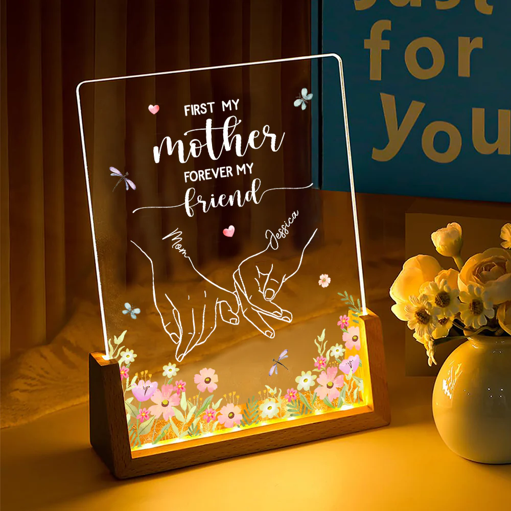 First My Mother Forever My Friend - Personalized Custom Plaque With Walnut Base - Image 2