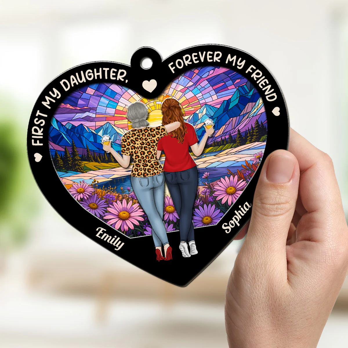First My Mother, Forever My Friend - Personalized Custom Suncatcher - Image 3