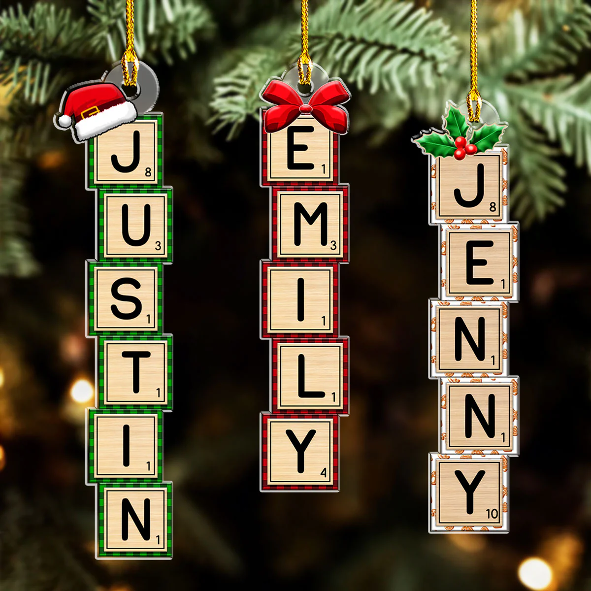 First Snow Box Letter - Personalized Custom Acrylic Ornament - Image 5