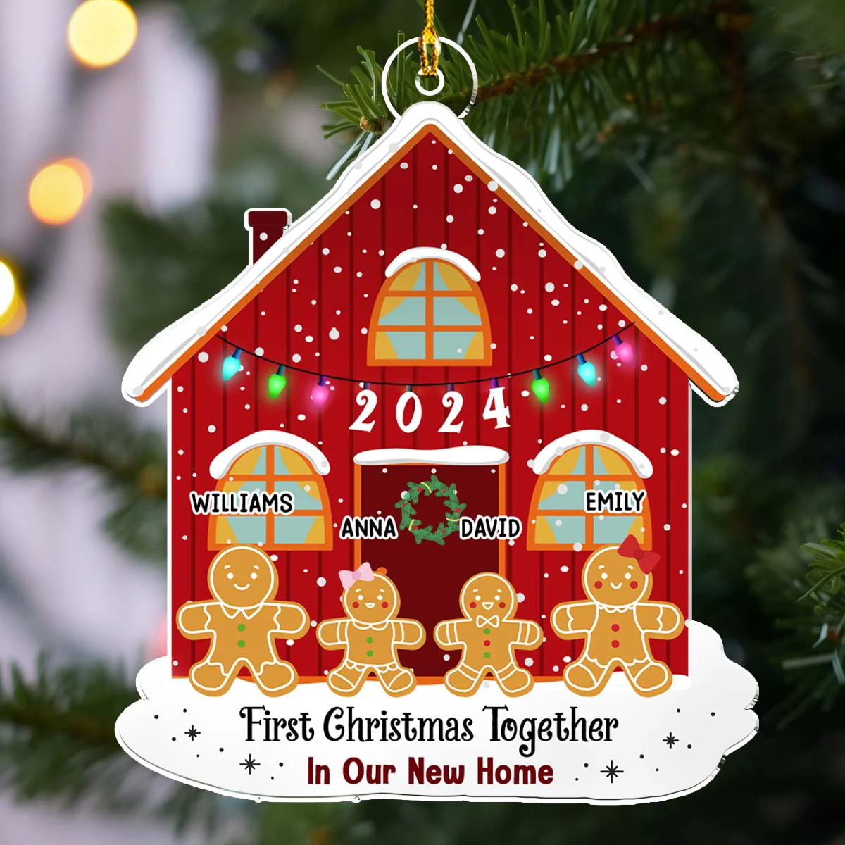 First Time In Our New Home - Personalized Custom Acrylic Ornament - Image 4