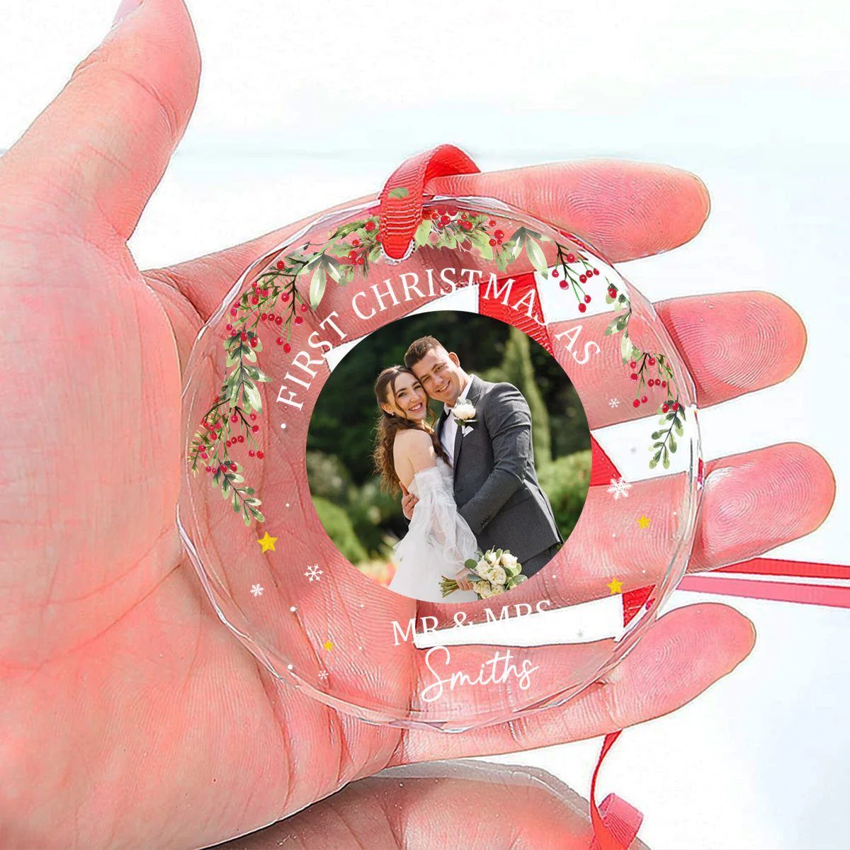 First Time - Personalized Custom Glass Ornament - Image 5