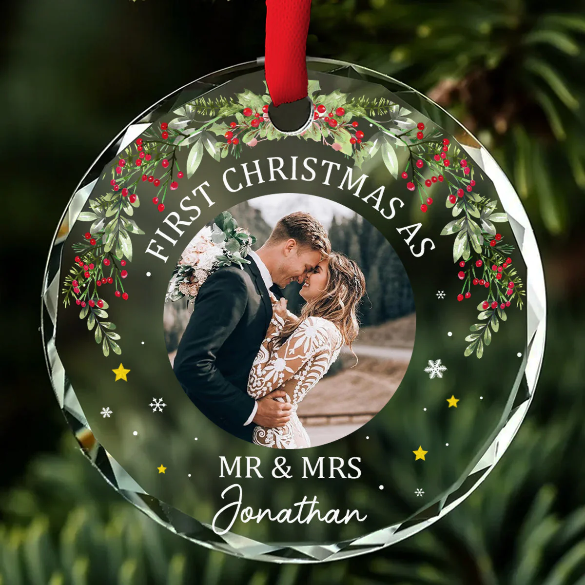 First Time - Personalized Custom Glass Ornament - Image 6