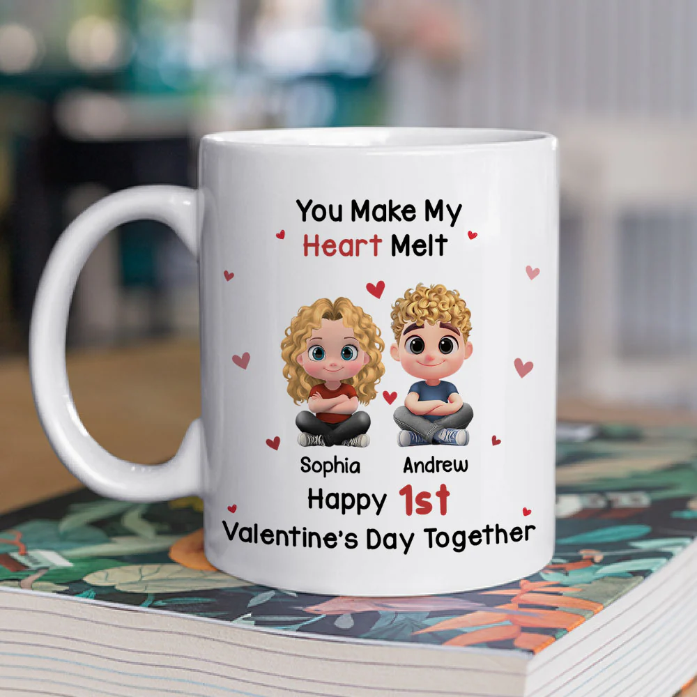 First Valentine Day Together - Personalized Custom Coffee Mug - Image 2