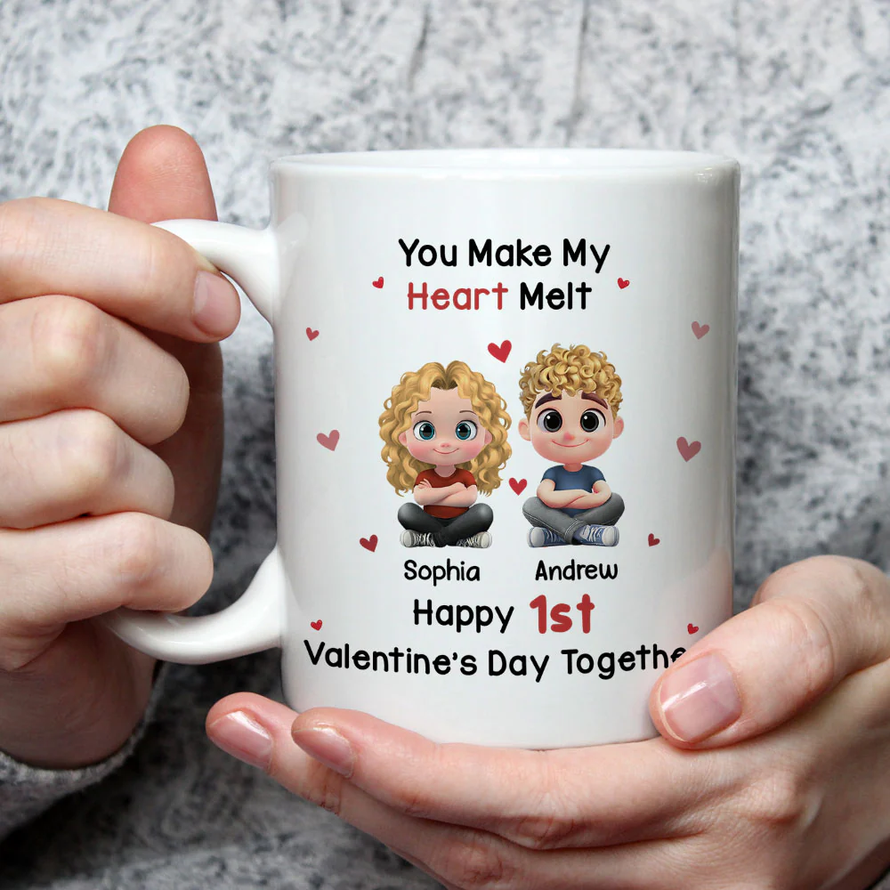 First Valentine Day Together - Personalized Custom Coffee Mug - Image 3