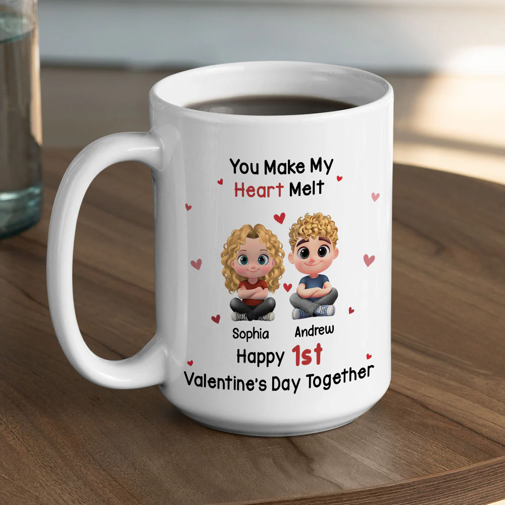 First Valentine Day Together - Personalized Custom Coffee Mug - Image 4