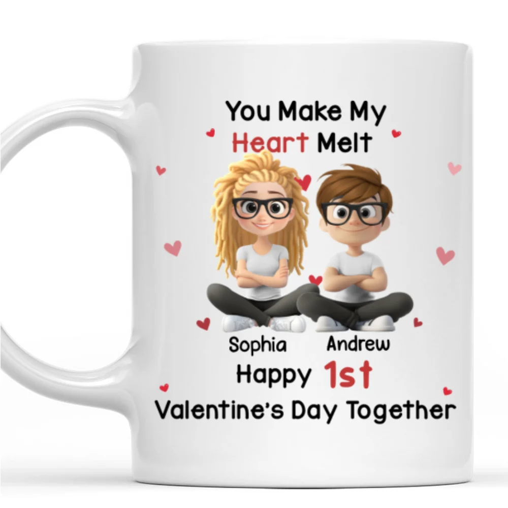 First Valentine Day Together - Personalized Custom Coffee Mug - Image 7