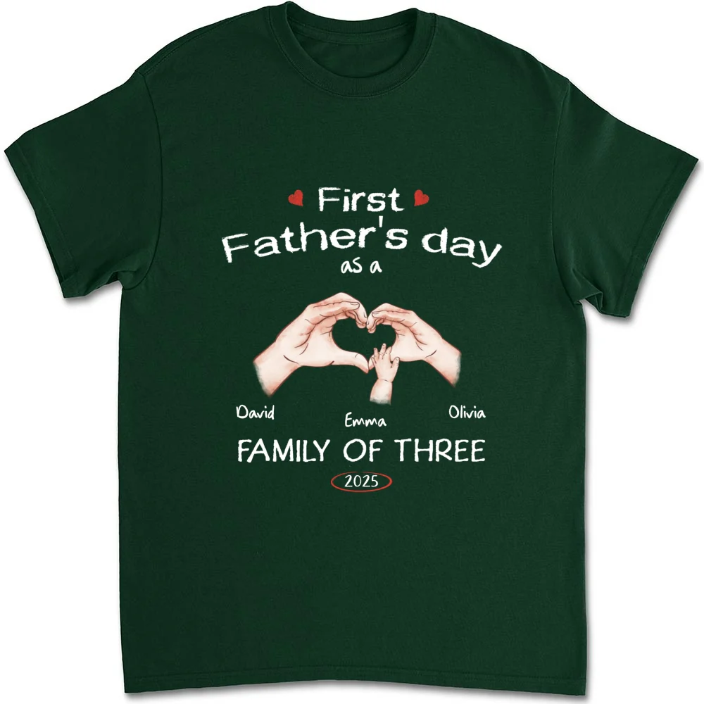 First Year As A Family Of Three - Personalized Custom Shirt - Image 8