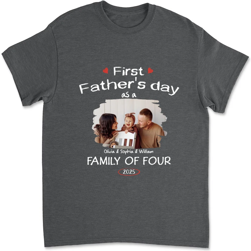 First Year As A Family Of Three Photo - Personalized Custom Shirt - Image 4