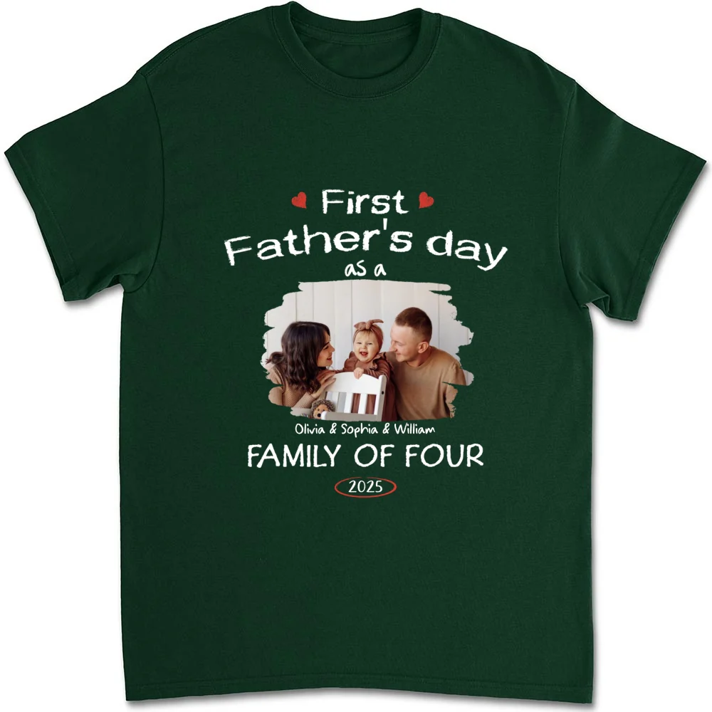 First Year As A Family Of Three Photo - Personalized Custom Shirt - Image 5
