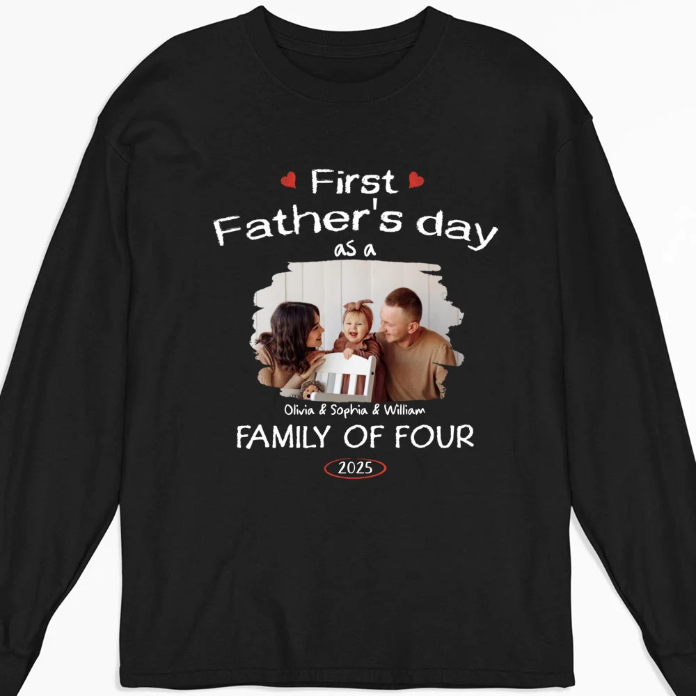 First Year As A Family Of Three Photo - Personalized Custom Shirt - Image 7