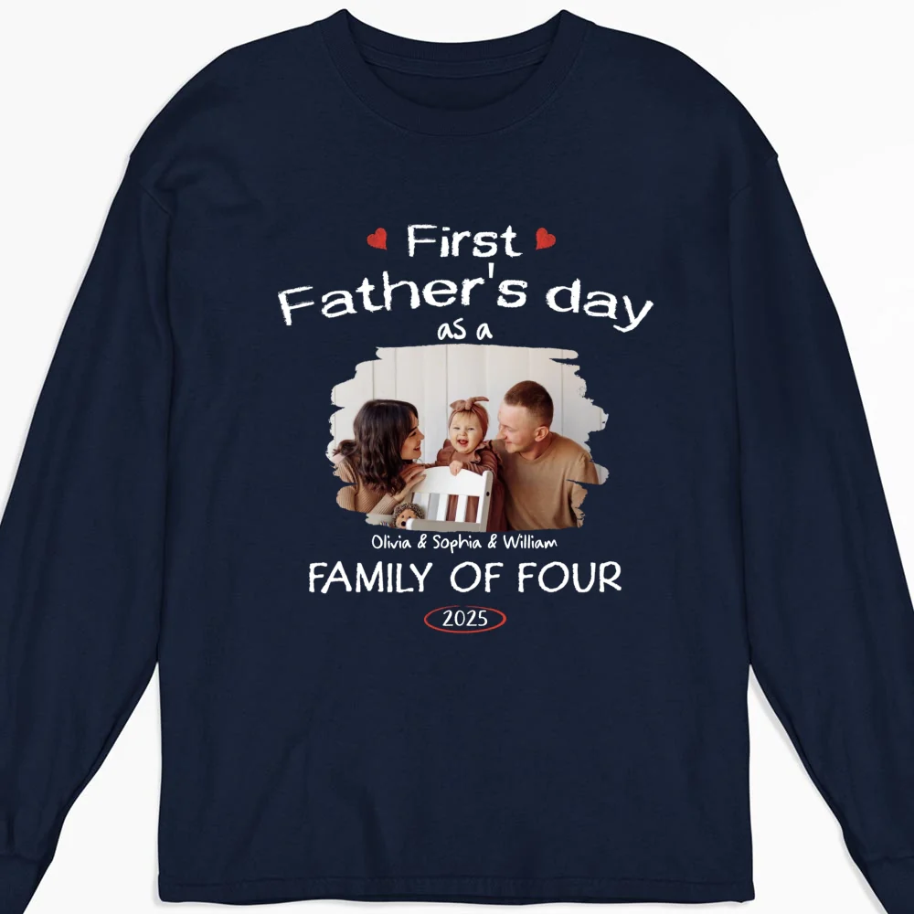 First Year As A Family Of Three Photo - Personalized Custom Shirt - Image 9