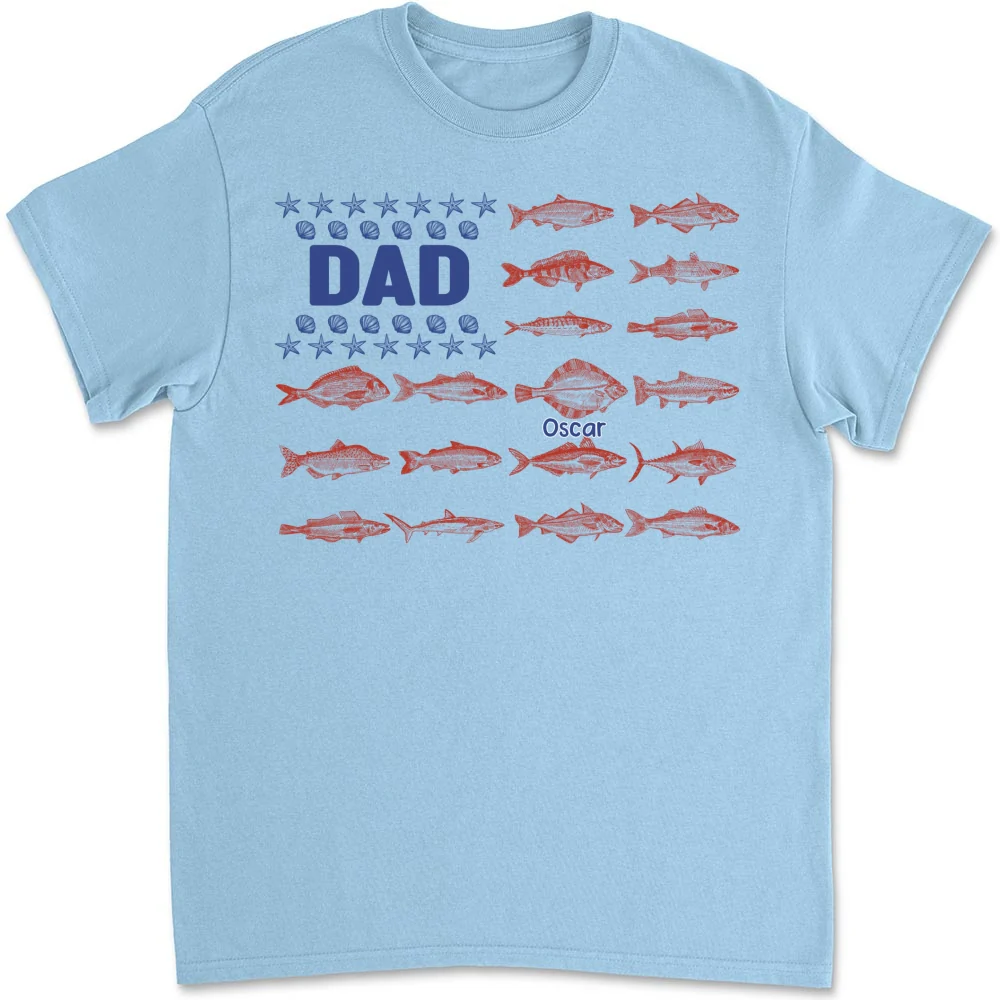 Fish and Sea Shells Papa - Personalized Custom Shirt - Image 10