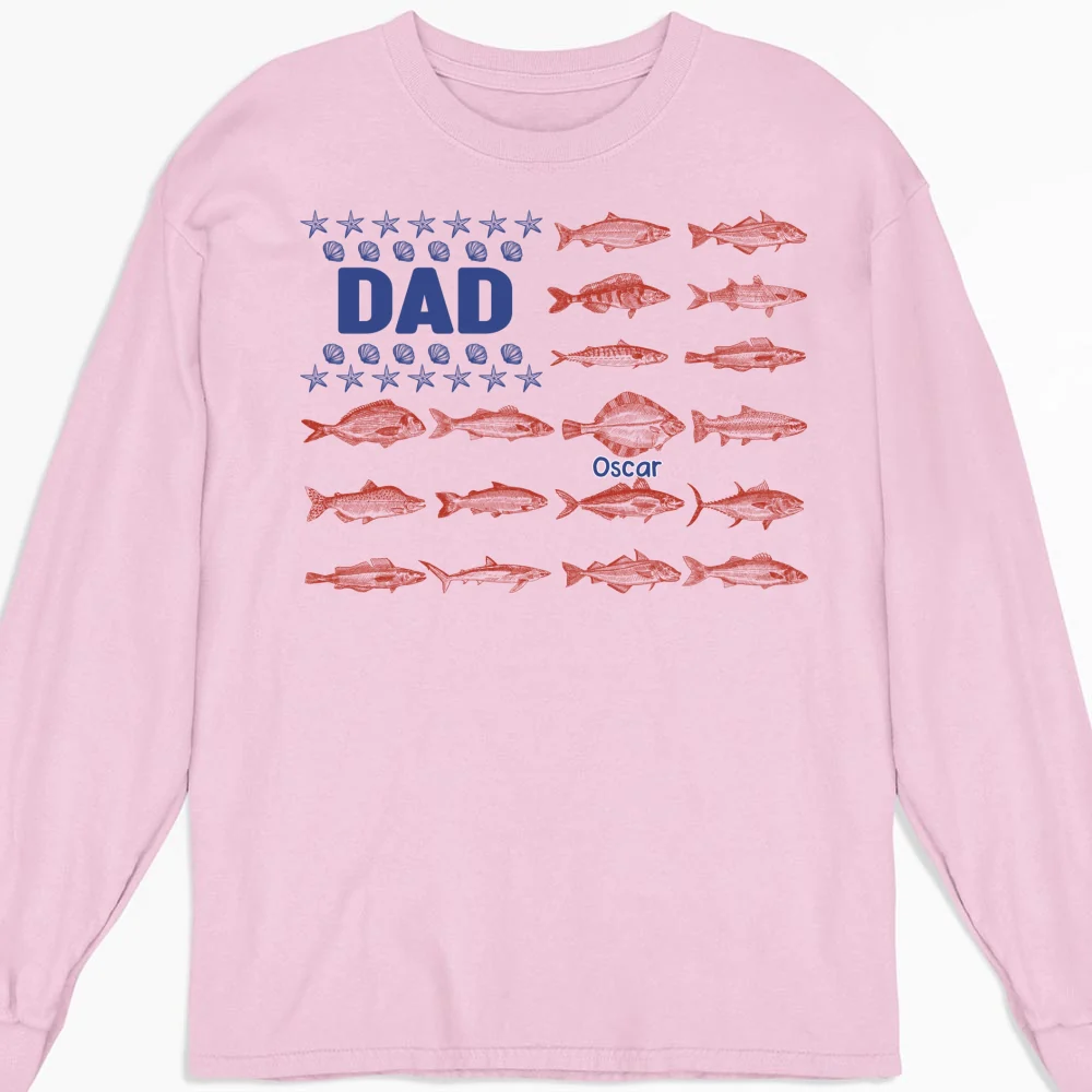 Fish and Sea Shells Papa - Personalized Custom Shirt - Image 14