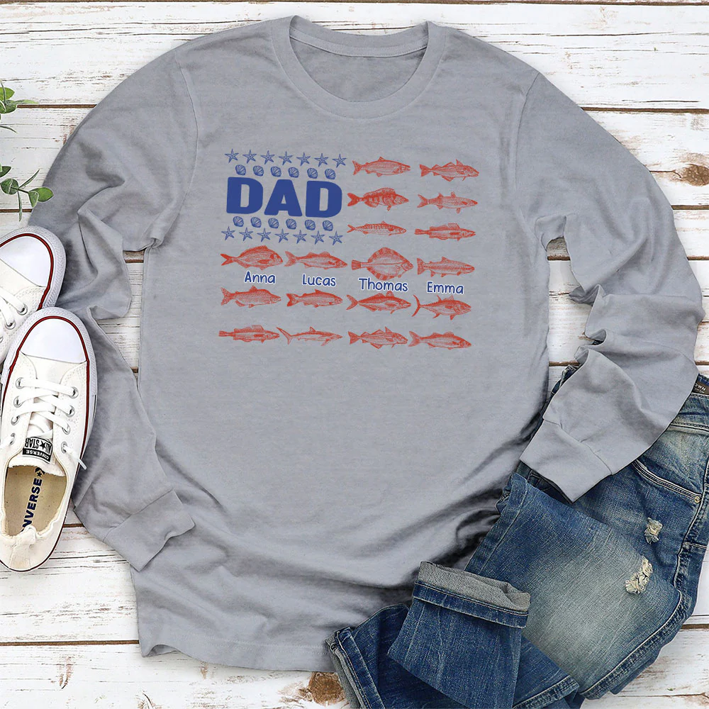Fish and Sea Shells Papa - Personalized Custom Shirt - Image 7