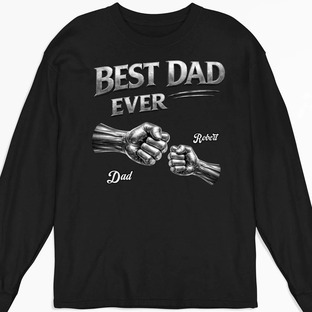 Fist Bump Dad Metal Edition - Personalized Custom Shirt - Image 10