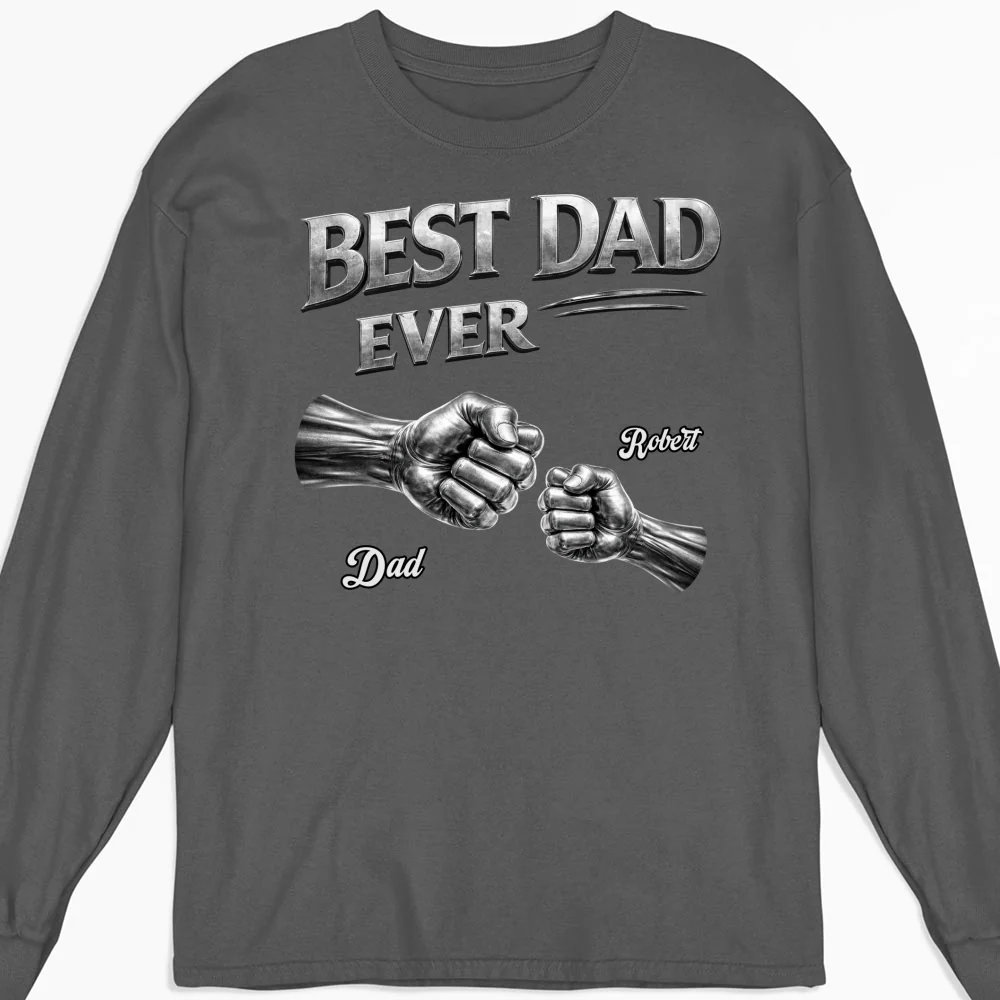 Fist Bump Dad Metal Edition - Personalized Custom Shirt - Image 11