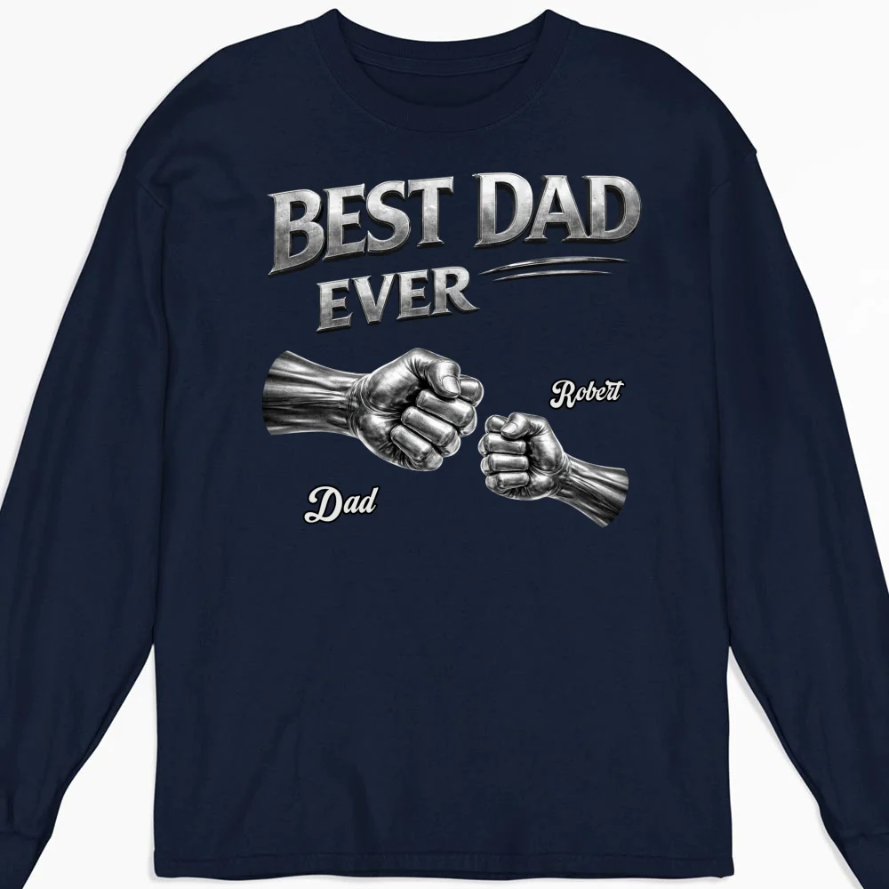 Fist Bump Dad Metal Edition - Personalized Custom Shirt - Image 12