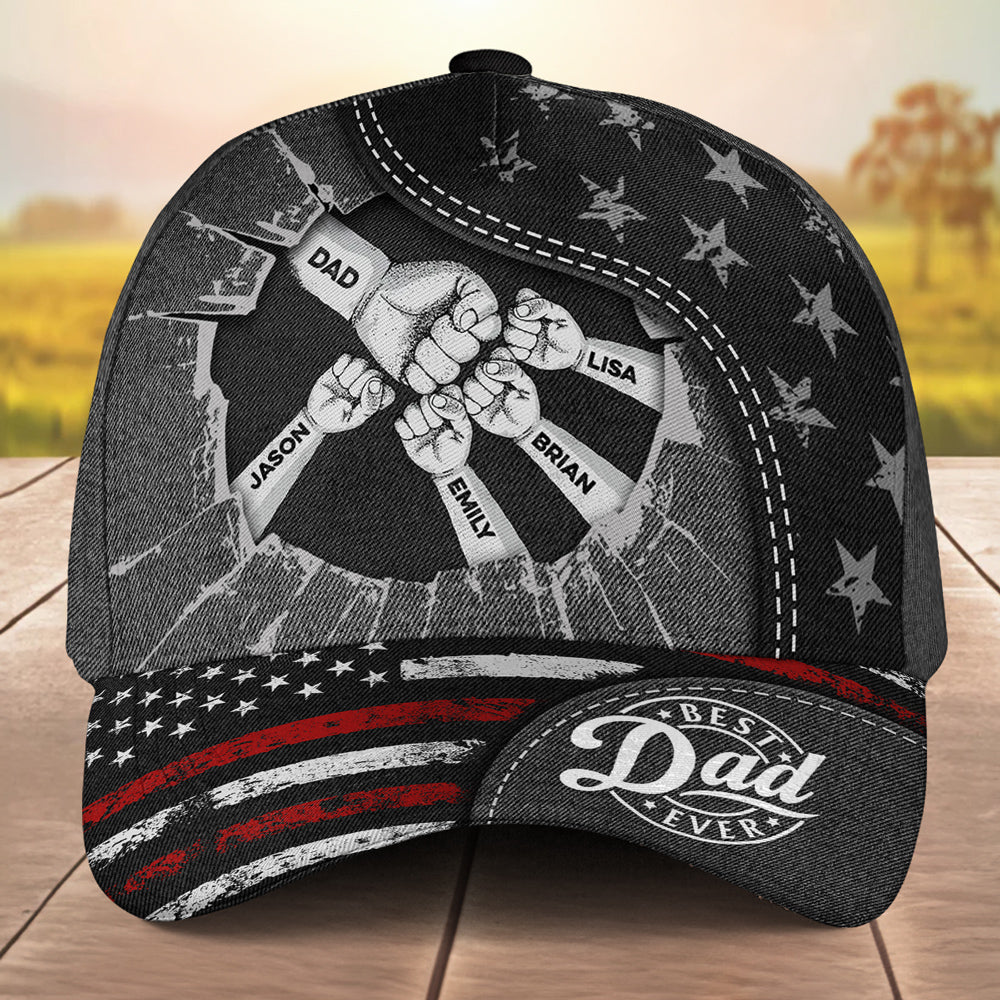 Fist Bump For Daddy - Personalized Custom Classic Cap - Image 5