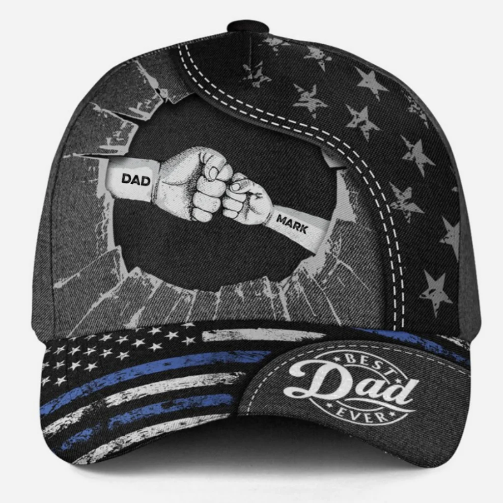 Fist Bump For Daddy - Personalized Custom Classic Cap - Image 7
