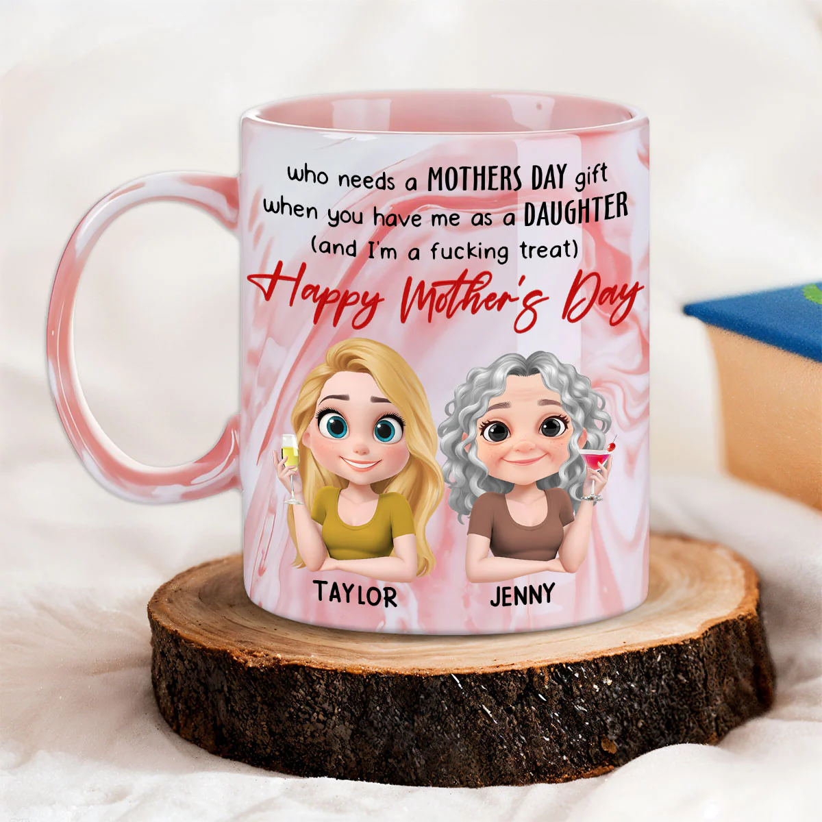 Flawless Child Zero Receipt Needed - Personalized Custom Pink Marble Mug - Image 3