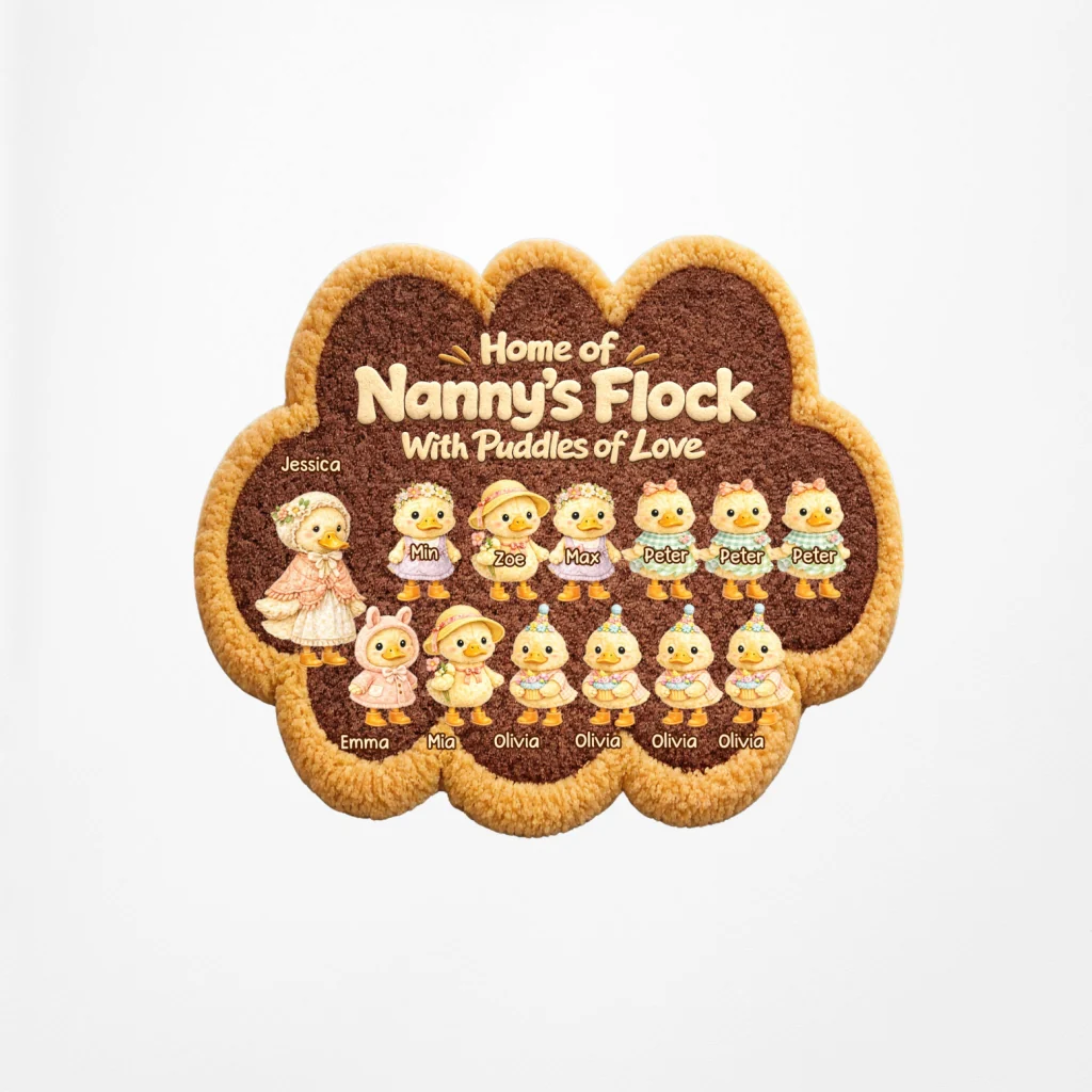 Flock Of Grandma - Personalized Custom Doormat - Image 7