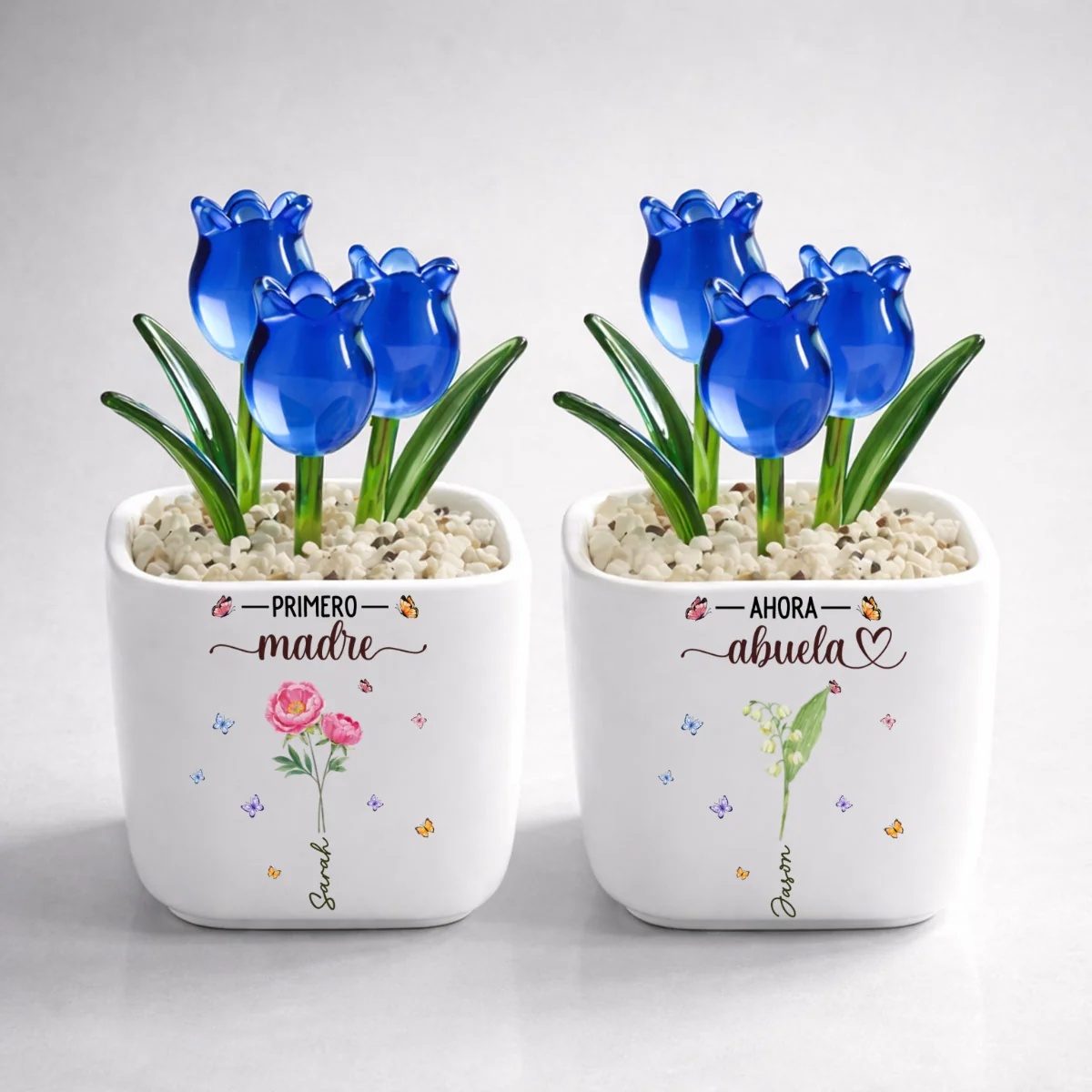 Flor Del Mes De Nacimiento De La Abuela - Vaso Personalizado Con Tulipanes Eternos - Image 7
