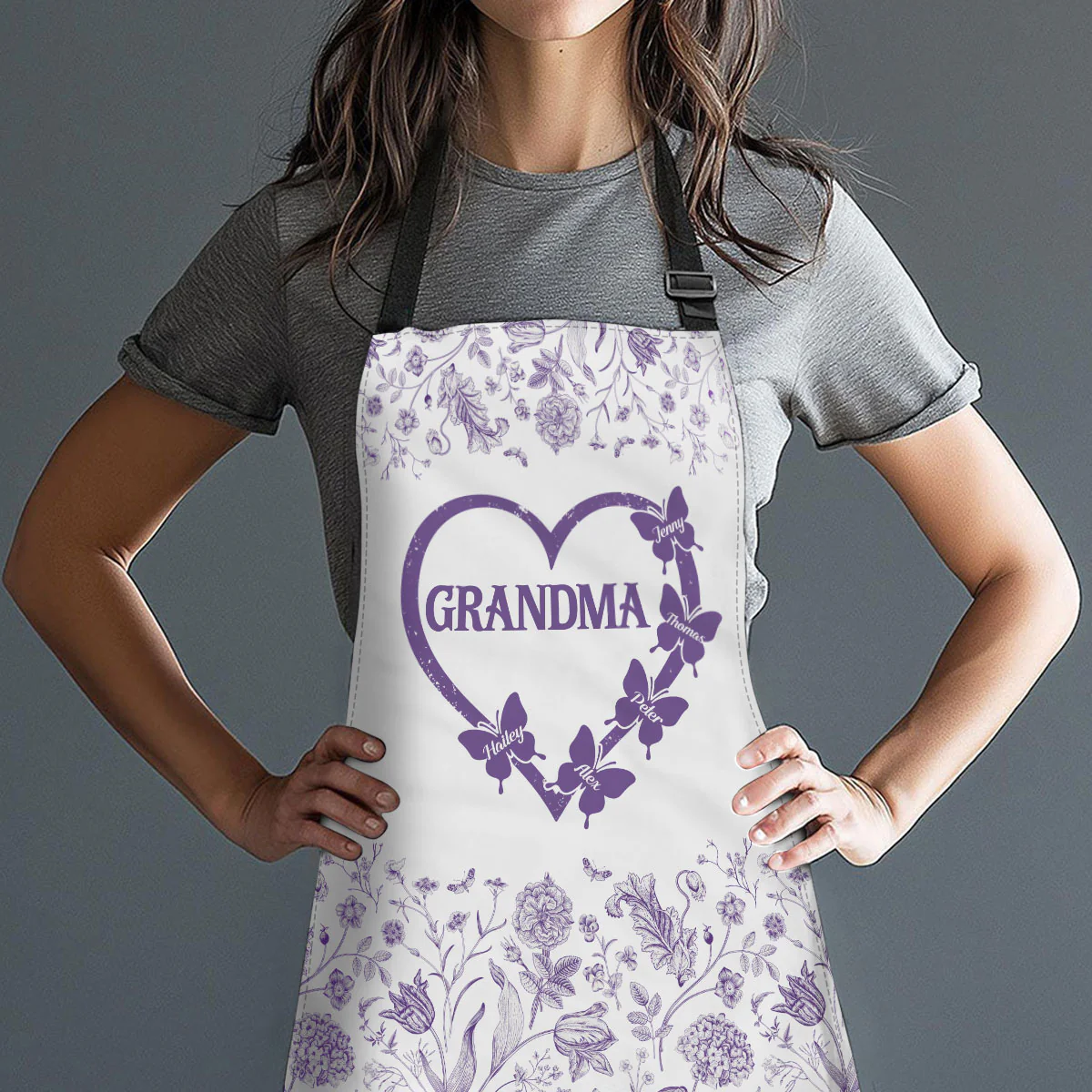 Floral Grandma - Personalized Custom Apron - Image 3