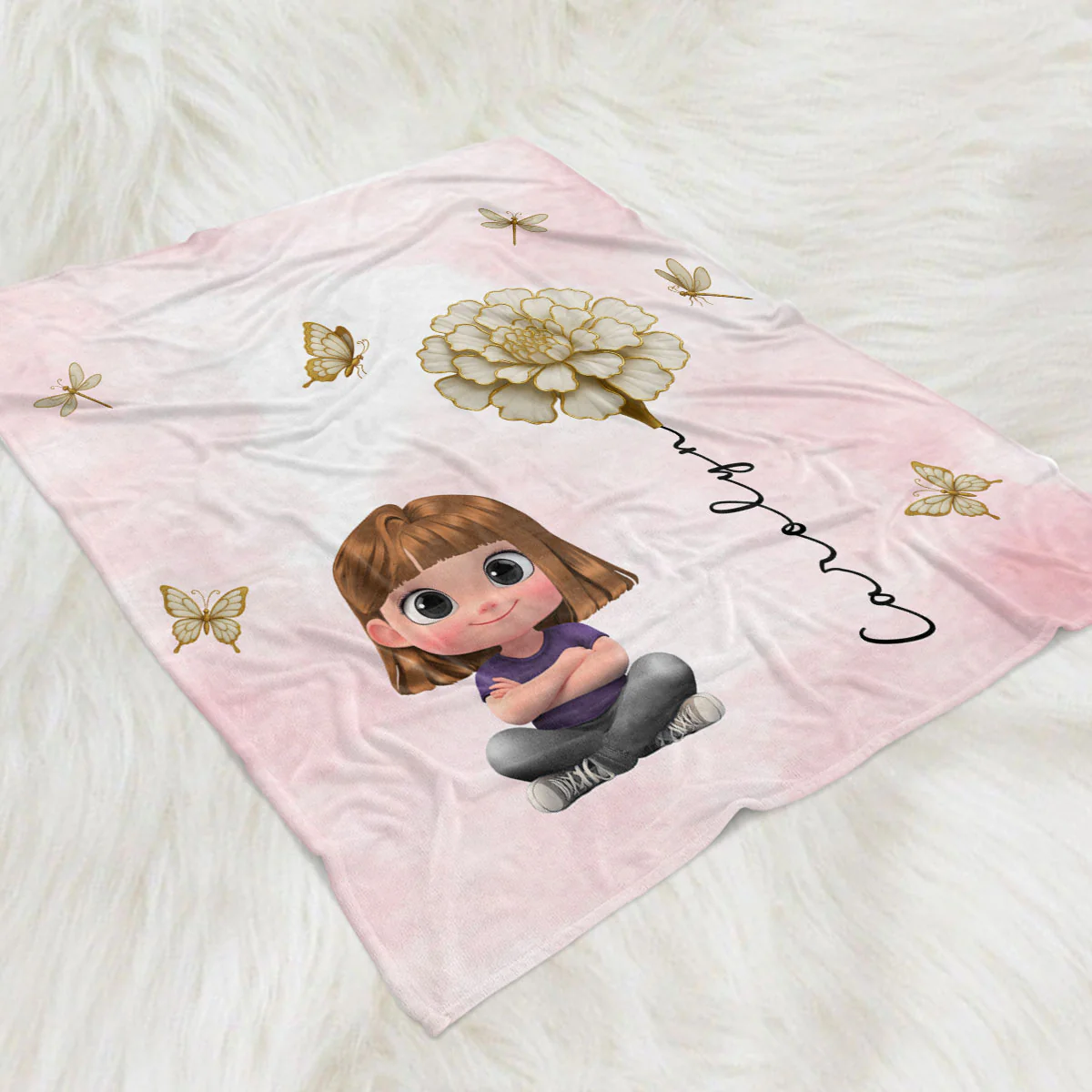 Floral Soul - Personalized Custom Fleece Blanket - Image 5