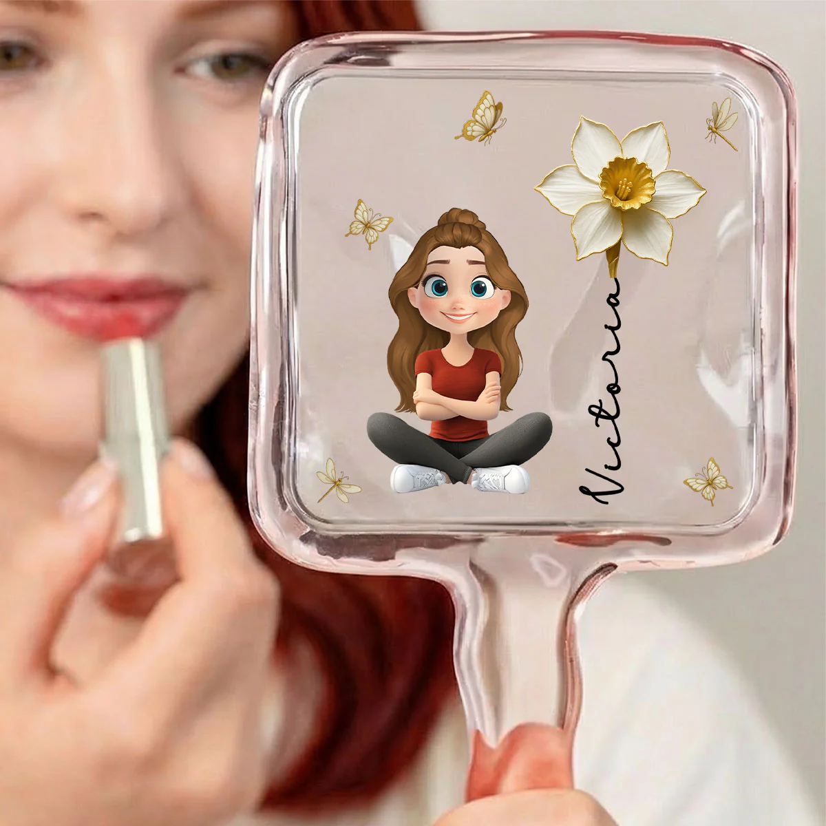 Floral Soul - Personalized Custom Handheld Mirror