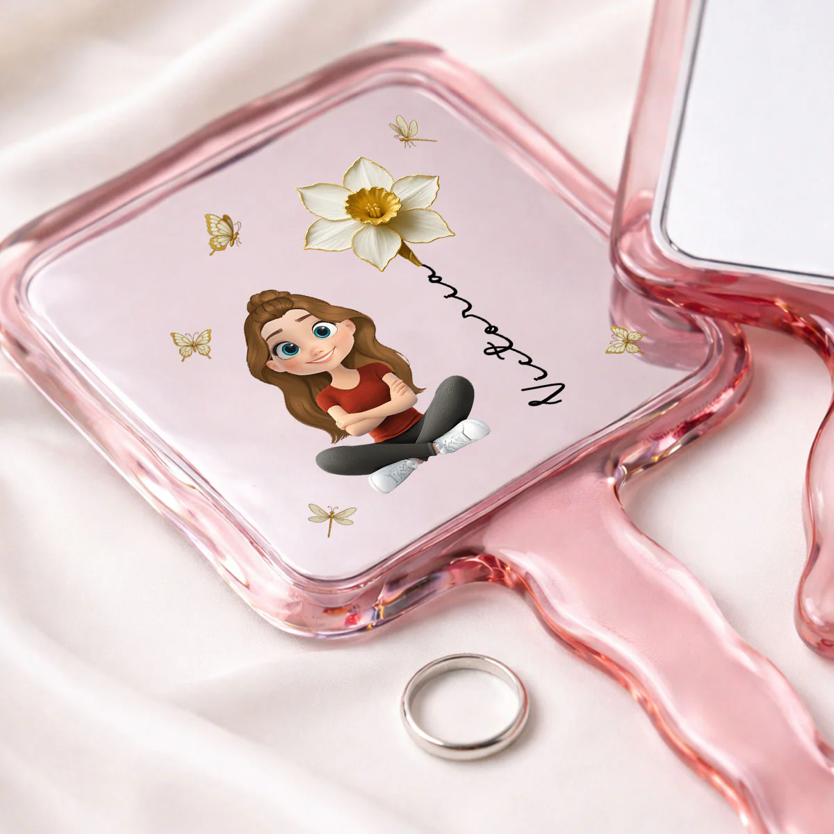 Floral Soul - Personalized Custom Handheld Mirror - Image 2