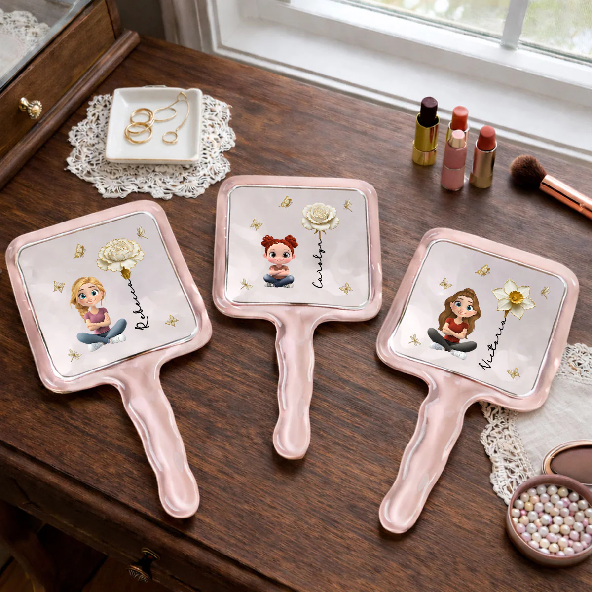 Floral Soul - Personalized Custom Handheld Mirror - Image 4