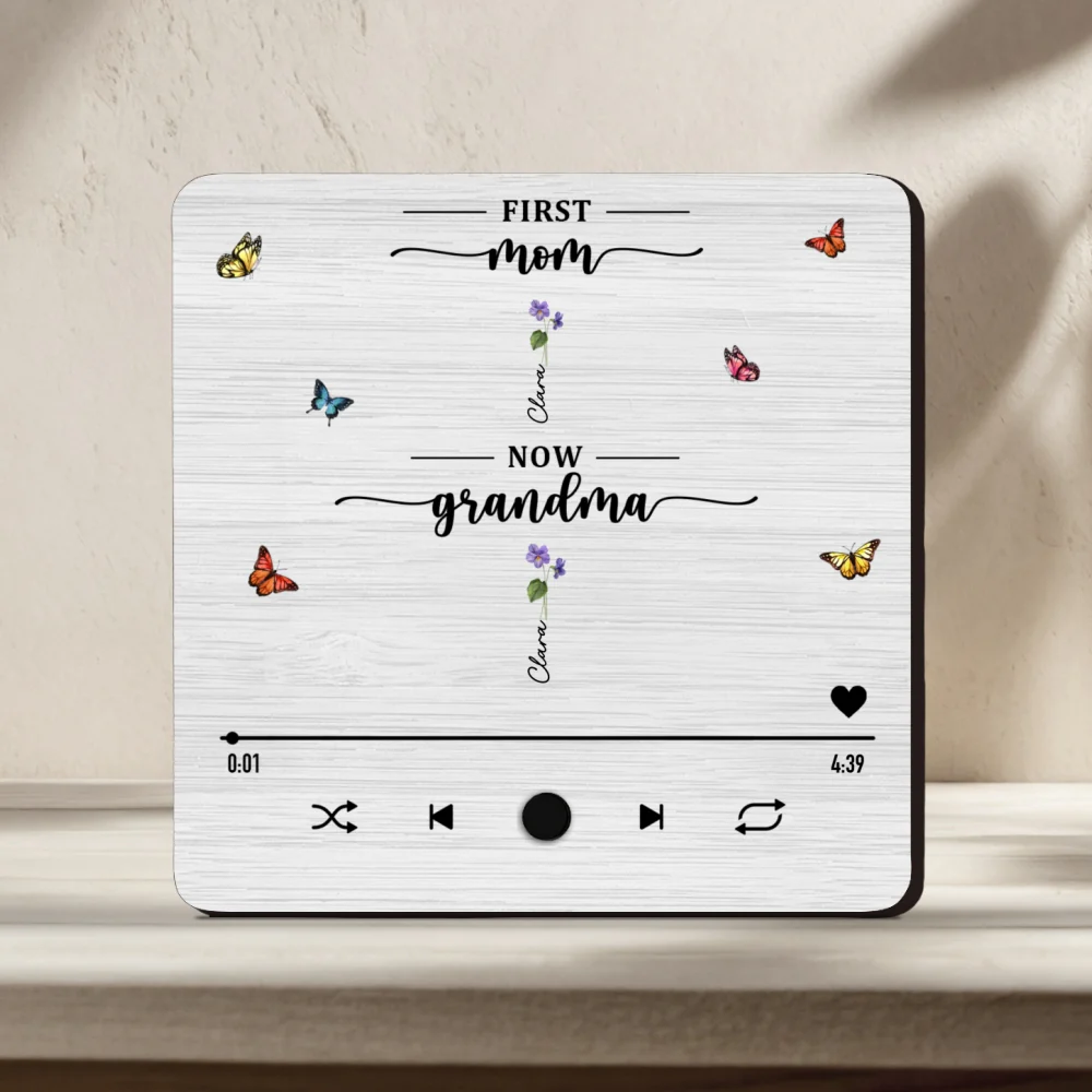 Flower Birth Month Garden Grandma - Personalized Custom Music Fridge Magnet - Image 6