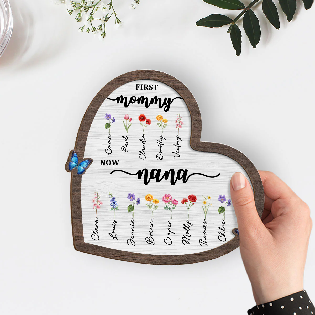 Flower Birth Month Garden Grandma - Personalized Custom Wooden Plaque - Image 4