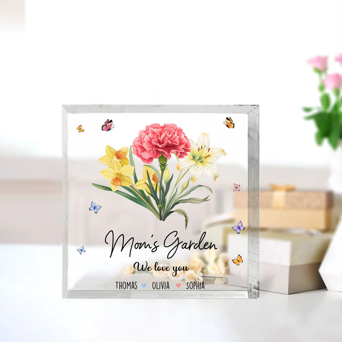 Flower Birth Month Garden - Personalized Custom Acrylic Plaque - Image 3