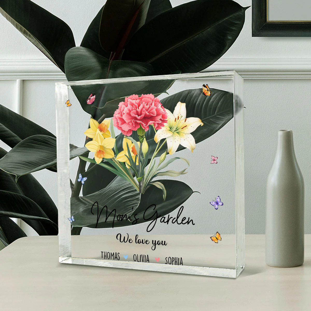 Flower Birth Month Garden - Personalized Custom Acrylic Plaque - Image 4