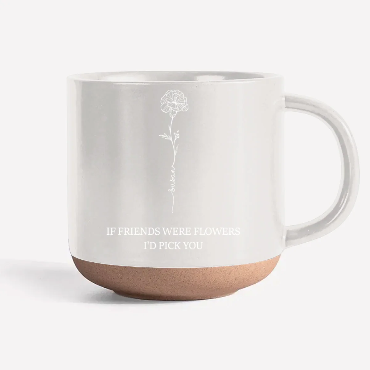Flower Friends - Personalized Custom Engraved Pottery Mug - Image 7