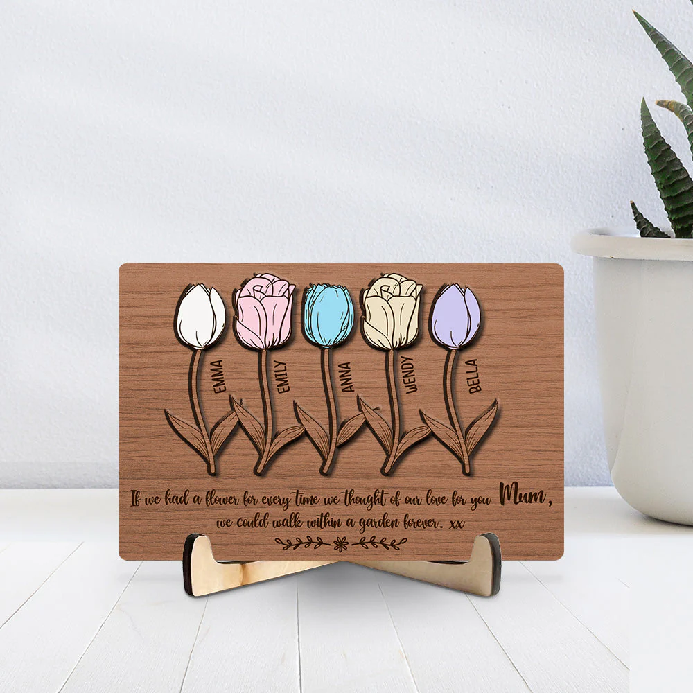 Flower Garden - Personalized Wooden Plaque - Image 2
