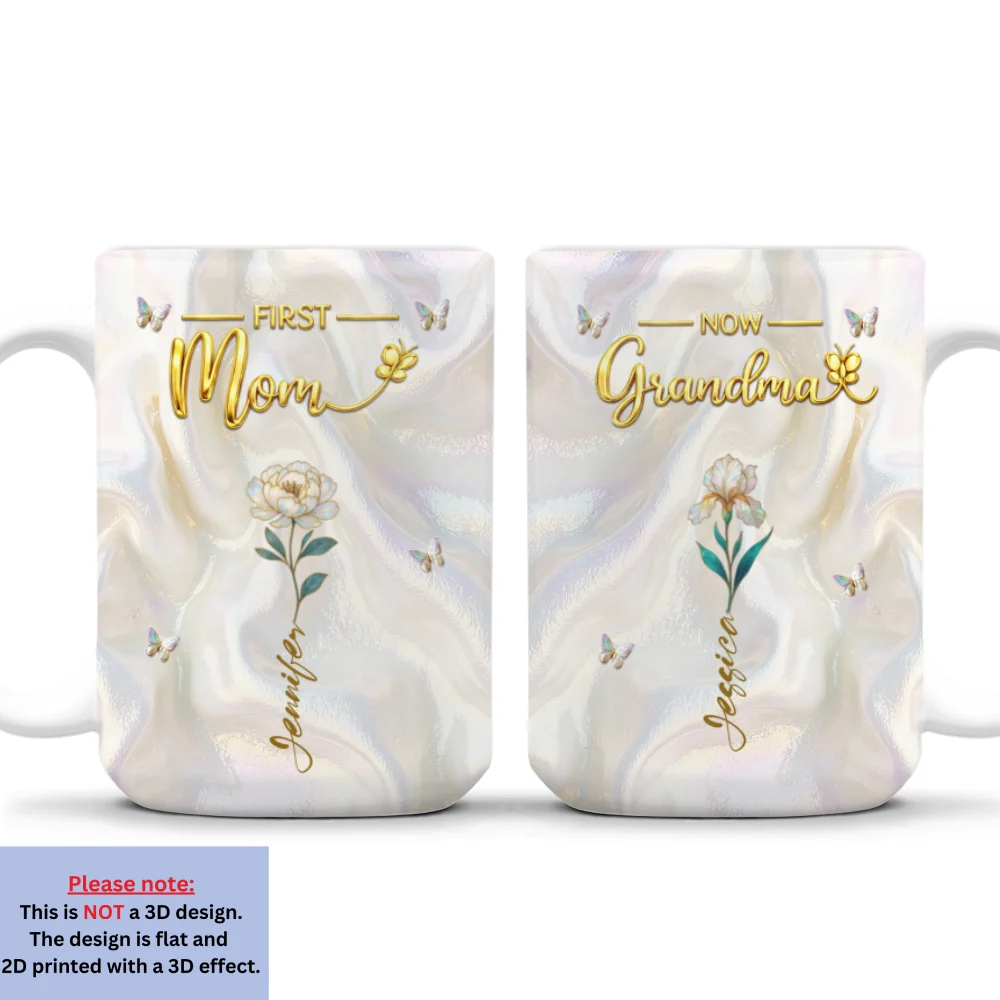 Flower Gift For Mom Grandma - Personalized Custom 3D Inflated Effect Mug - Image 10