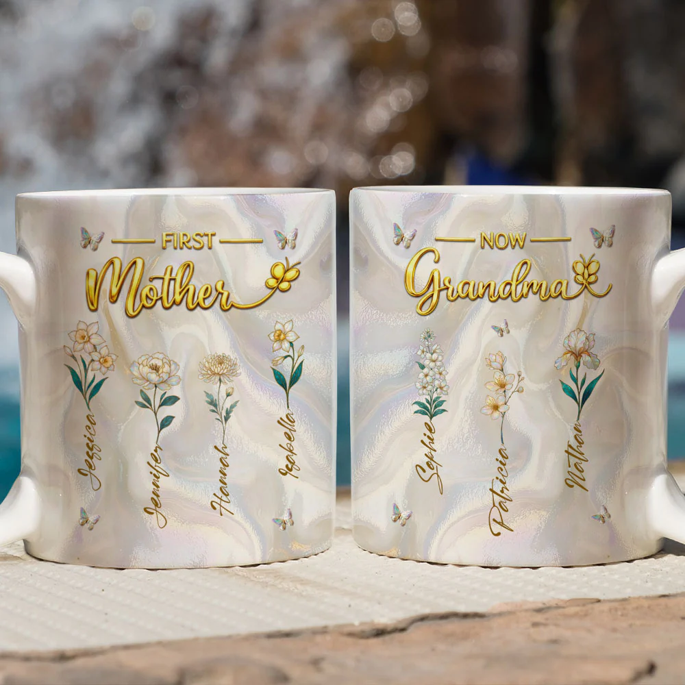 Flower Gift For Mom Grandma - Personalized Custom 3D Inflated Effect Mug - Image 5